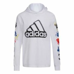 Best deal 🔥 Shirts Boys' Adidas Sport Stamp Hooded Long Sleeve T-Shirt 🧨