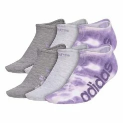Buy 🤩 Women's Adidas Linear Superlite Color Wash No Show 6 Pack Crew Running 🧦 Socks 👍